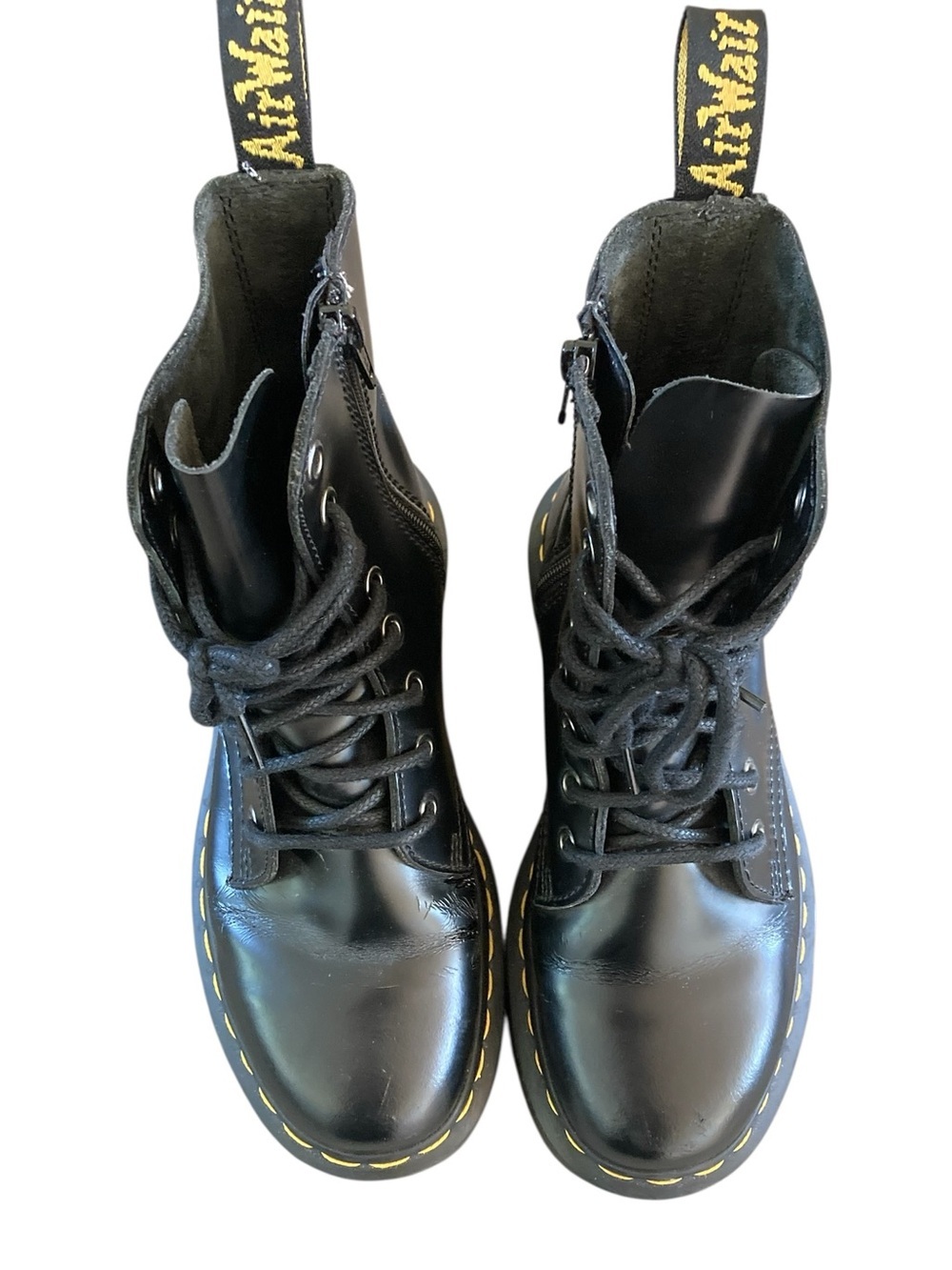 Dr. Martens Jadon Black Smooth Leather Platform Combat Boots Side Zip EU 37 US 6 - Picture 4 of 9